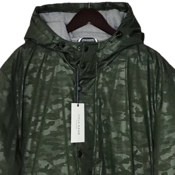 NWT Cole Haan Signature Hooded Camo Puffer Jacket Green XXL - Picture 4 of 8